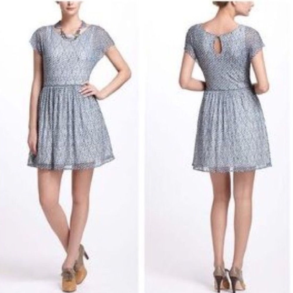 SALE
 Anthro Sparrow Blue Polka Dot Aline DressE41